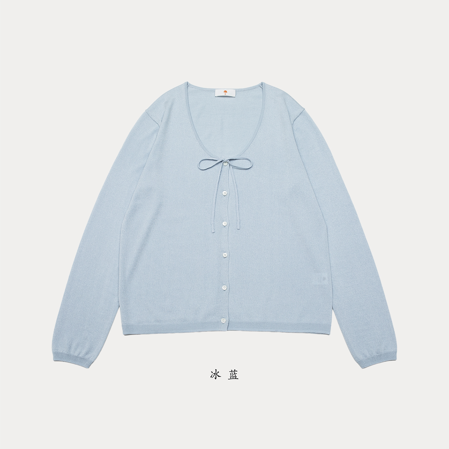 女16针8515U领系带长袖开衫