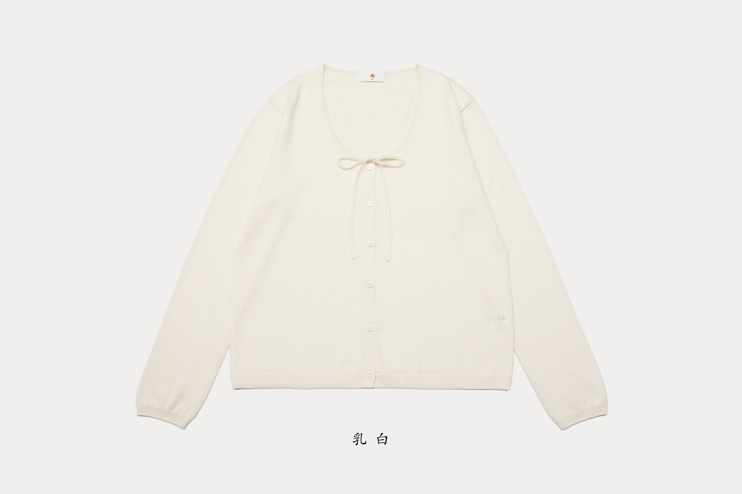 女16针8515U领系带长袖开衫